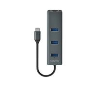 Savio - Hub USB-C AK-57 - 3 ports USB-A, Ethernet RJ-45 Gigabit - Gris aluminium