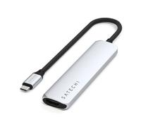 Hub USB-C Slim Multiport 6-in-1 4K Power Delivery 100W Argent