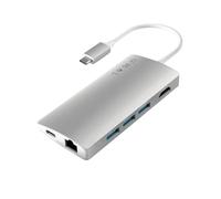 Hub USB C sortie HDMI 4K + Ethernet + 3x USB + USB C 60W Satechi V2 Argent