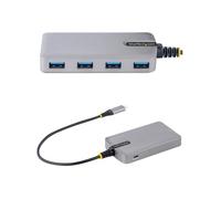 StarTech.com 4-Port USB-C Hub, USB 3.0 5Gbps, Bus Powered, USB Type-C to 4x USB-A Hub with Optional Auxiliary Power Input, Portable Desktop/Laptop USB Hub with 1ft (30cm) Attached Cable - USB Expansion Hub (5G4AB-USB-C-HUB) - concentrateur (hub) - 4 ports