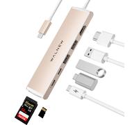 Hub USB C,Station d'accueil 7 en 1 en aluminium avec 100 W PD,HDMI 4 K,USB 3.0 et USB-C,SD-Connectivité améliorée-pour MacBook Air,Pro,Lenovo,ThinkPad,Dell XPS,HP,Surface Laptop.[M41]