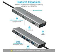 Hub USB C, Station d'accueil 9 en 1 USB C, HHV HUB 3.0 2 HDMI, VGA, 3 USB 3.0, 100 W PD, SD/TF pour MacBook Pro/Air, iPad Pro/Air/Mini 6, Surface Pro 7, XPS 13 (Silver)