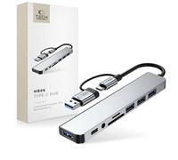 Hub USB-C Tech-Protect HB06 8-en-1 gris
