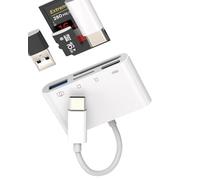 Hub USB C Type C USB TF Lecteur de Carte Micro SD Adaptateur (4en1) Chargeur Thunderbolt Multiport OTG Câble compatible avec Samsung pour iPhone 15 Pro Max pour iPad MacBook Clavier Caméra Mémoire Clé