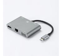 Hub USB-C universel - 5 ports : USB 3.0 + USB-C (PD, transfert et charge jusqu'à 100W) + RJ45 (1Gbit/s) + HDMI 4K + VGA (jusqu'à 1080p) - Coloris argent