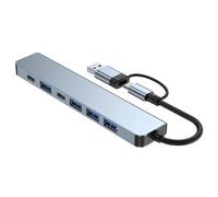 Hub USB-C / USB 2-en-1 7 ports USB3.0 pour Windows MacOS Grey