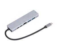 Hub USB C, USB C 6 en 1 avec écran 4K Adaptateur Multiports à Charge Rapide USB 3.0 Adapté pour Ordinateur Portable, Clé USB, Clavier, Souris