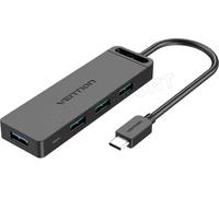 Hub USB C Vention 4 Ports - Haute Vitesse 5 Gbps - Compatible OTG - Large Compatibilité - Couleur N