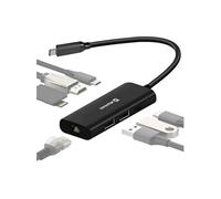 Hub USB-C vers Ethernet + HDMI + USB-C 100W + USB + Lecteur Carte Noir