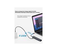 Hub USB-C vers HDMI, 2 ports USB-C vers USB, lecteur de cartes SD/TF USB-C, charge rapide PD 100 W, compatible avec MacBook Pro/Air,