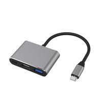 Hub USB C vers HDMI 4K, Station d'accueil PD USB 3 0 Type C, Compatible avec projecteur HDTV S20 Dex(Grey Black Cable)