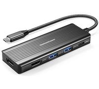 Hub USB C vers HDMI, DockteckExpand 5 en 1 avec double HDMI 4K @ 30 Hz, 2 ports USB 3.0, charge PD 100 W - Compatible avec MacBook, Dell, Chromebook et plus encore