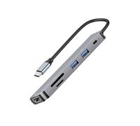 LinQ Hub USB-C vers HDTV 4K – USB-C 100W, lecteurs SD/Micro-SD – Gris