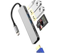 Hub USB C vers USB 3.0 Lecteur Carte SD Micro SD HDMI Thunderbolt 4(6 en 1)Adaptateur Stations D'accueil Chargeur Jack Dock