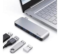 Hub USB C vers USB avec 4 ports USB 3.0 pour MacBook Pro/Air - Répartiteur USB direct pour ordinateur portable, design encastré sans câble, compatible avec iMac, Dell, HP Surface