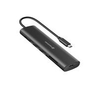 Swissten Hub USB-C 100W – HDMI, USB, lecteur de carte SD/micro‑SD – Noir