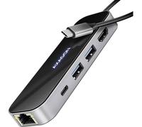 Hub USB combi AXAGON AXAGON HMC-6GLN USB-Hub, 2x USB-A, 1x USB-C, 1x HDMI 2.0, 1x RJ45, 100 W PD -