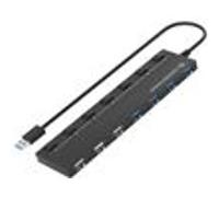 Conceptronic HUBBIES09BP Hub USB 7 Ports 3.0/4 x 3.0/3 x 2.0 avec Bloc d'alimentation Noir