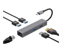 Concentrateur multiport CoolBox MiniDOCK4 USB-C vers HDMI/RJ-45/USB 3.0
