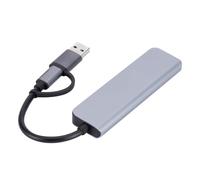 Hub USB de type C, adaptateur multiport, de données haute vitesse de 10 cm, hub d'extension léger pour ordinateur portable, pour la maison, le bureau, le studio, matériau en alliage