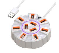 Hub USB - Dock D'extension du Port du Tour 10 | USB 3.0 Spirtteur De Données Hightes De 5 Gbit/S, Adaptateur Léger Portable pour Ordinateur Portable, Pc, Lecteur Flash, Souris, Clavier Et Acces