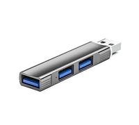 Hub USB en aluminium 3 ports USB 3.0 Extension USB 2.0 Station d'accueil Ultra Slim Portable Data Hub Répartiteur USB Fournitures de bureau