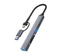 Hub USB et de type C pratique pour simplifier votre vie numérique avec ce hub 5 en 1 adapté à tous les sexes et à différents environnements. Hub USB + type C