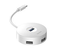 HUB USB et HUB USB C vers USB 3.0 multi USB 3.0 répartiteur pour MacBook Pro Air ordinateur portable ordinateur portable 4 ports multiples USB type C HUB (couleur : blanc-type C)