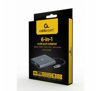 Hub USB GEMBIRD A-CM-COMBO6-01 Gris