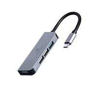 Gembird Hub USB UHB-CM-U3P1U2P3-01 — USB 3.2 Gen 1 (3.1 Gen 1) Type-C avec fil Argent
