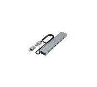 Hama Hub USB 7 ports USB 3.2 Gen1 (5 Gbit/s) Compatible Thunderbolt-3/4 Alimentation USB-C Gris