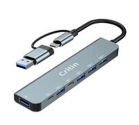 HUB USB HUB, 7 en 1 Multi-Port C Hub, Ultra-Slim Portable USB C avec 2 Ports de Données USB C, USB 3.0 et 4 USB 2.0, Extension USB pour PC Portable, MacBook iMac Air Mac Mini/Pro, Notebook PS4