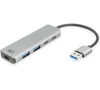 Hub Usb, Hub Usb 3.0 À 4 Ports, 2 Ports Usb-A Et 2 Ports Usb-C, Boîtier En Aluminium De Qualité Supérieure - Ac6125[Z1790]