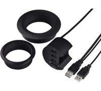 Hub USB + lecteur de cartes pour montage sur table Noir