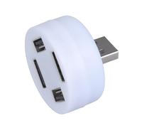 Hub USB mâle vers 4 USB femelle avec lumière LED pour chargeur de voiture portable PowerBank