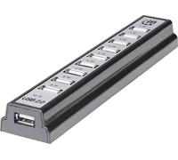 Hub USB 2.0 Manhattan 10 ports noir, argent