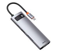 Hub USB multifonction 8 en 1 avec USB-C PD, adaptateur secteur 100 W, HDMI, lect