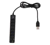 Hub USB Multiport 6 Ports 1m en Abs Noir pour Ordinateur | Interface Combo et Lecteur Tfsd, Finition Résistante à L’usure, Expansion Multi-fonctions pour Transfert de Données