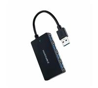 Hub USB NANOCABLE Hub USB 3.0 Con 4 Puertos de USB 3.0, USB-A/M-USB 3.0/H, Negro, 15 cm Noir