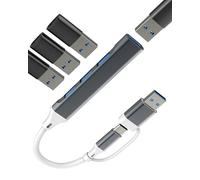 Hub USB Port Hub OTG 3.0 USB C Adaptateur vers Clé Mémoire Répartiteur Câble Splitter PC Station d'accueil MacBook pour Apple pour iPhone 17 16 15 Pro Max pour iPad Compatible avec Samsung Extension