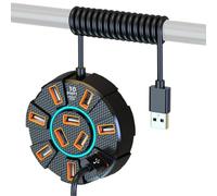 Hub USB pour ordinateur portable, hub USB multiport | Station d'accueil | Station d'accueil 10 Ports 4K, séparateur USB 5GBps, de données rapide, Ports USB 3.0, lecteur de cartes pour ordinateur porta