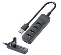 Hub USB pour ordinateur portable, USB 3.0 Hub | Fast Transmission USB 3.0 Splitter 4 ports USB Expander Plug and Play for Laptop, Flash Drive, Printer, Camera, Keyboard,