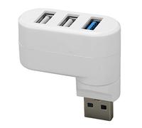 Hub USB, Répartiteur USB 3 en 1, Extenseur USB Rotatif à 90°/180°, Adaptateur Multiport Portable, 1 Port USB3.0, 2 Ports USB2.0, pour OS X Windows Ordinateur Portable HDD Flash