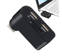 Hub USB rotatif 4 ports 2.0 haute vitesse, 480 Mbps Dock Dock, adaptateur d'extension pour appareils multiples, tablette, ordinateur portable, bureau | Connecteur compact portable D