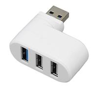 Hub USB Rotatif à 90 Degrés, Hub USB 3.0 à 3 Ports Prenant en Charge Le Remplacement à Chaud Plug and Play Portable pour Ordinateur de Bureau (Blanc)