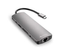 Hub USB - SHARKOON - USB 3.0 Type C - 3 Ports USB A - 2 Ports USB C - Couleur Gris