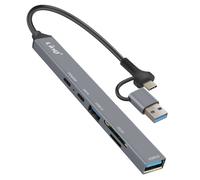 Hub USB Support OTG USB-C Power Delivery 60W et Lecteur Carte SD / TF Gris