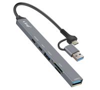 LinQ Hub USB Support OTG USB-C Power Delivery 60W et Lecteur Carte SD / TF Gris