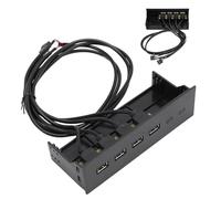 Hub USB sur Panneau Avant, TXD166 Hub USB Interne en Métal de 5,25 Pouces, 4 Ports, Lecteur Optique USB 2.0 Haute Vitesse, Panneau Avant pour Boîtier D'ordinateur PC de 5,25