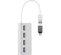Hub USB T'NB TNB HUB autoalimentado USB 2.0 de 4 puertos - aluminio Grau